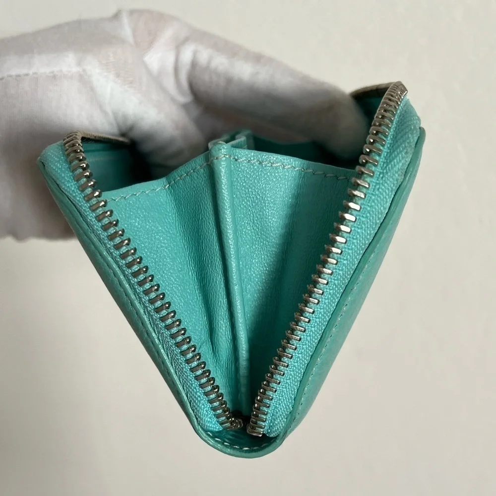 TIFFANY & Co. blue zip around wallet Italy
